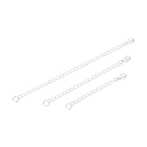 1pc Adabele Authentic 925 Sterling Silver Chain Extender with Clasp Removable Adjustable 4 inch Cable Chain Extension for Necklace Bracelet Anklet Jewelry Making SS303-4 - color: Sterling Silver, size: 4 inch - 1pc