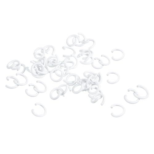 uxcell Open Jump Rings, 8mm Colorful O-Ring Connectors for DIY Crafts Jewelry Making, Carbon Steel, White, 200Pcs - color: White, size: 8mm