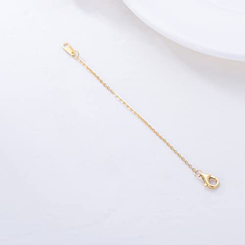 14k Gold Necklace & Bracelet Extender Chain, Adjustable Extension Chain for Necklace & Anklet - color: Style 1-Yellow Gold, size: 4inch