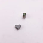 100 Pcs Heart Shape Spacer Beads Small Hole Spacer Beads Metal Loose Beads for Making Bracelet Necklace Earring Accessories DIY Handmade Craft (Gun Black) - color: Gun black