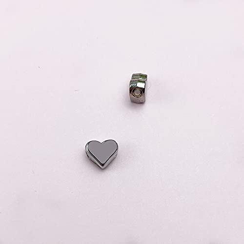 100 Pcs Heart Shape Spacer Beads Small Hole Spacer Beads Metal Loose Beads for Making Bracelet Necklace Earring Accessories DIY Handmade Craft (Gun Black) - color: Gun black
