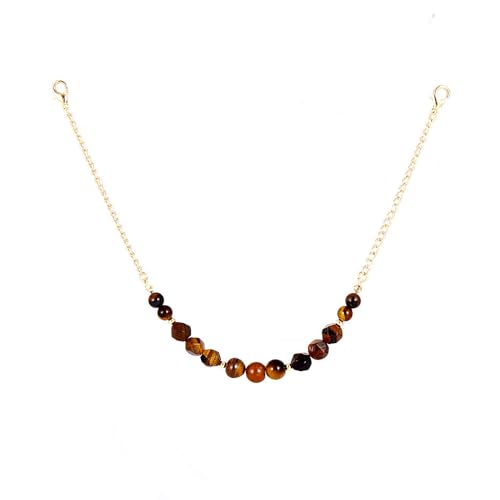 14 Pcs Trucker Hat Chains, Bulk Trucket Hat Charms Chains for Women Men, Bill Decoration Detachable DIY Metal Chain - color: Tiger's Eye