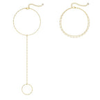 CHESKY 14K Gold Plated Hand Chain Bracelets for Women Set - Dainty Finger Ring Bracelet Stack Adjustable Hand Chains Durable Beaded Bracelets Trendy Simple Body Jewelry Gift for Women - style: 3lips bracelet-gold