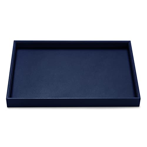 Oirlv Elegant Blue Jewelry Display Tray Stackable Jewelry Trays Jewelry Drawer Organizer Rings Earrings Necklace Storage - color: Blue, size: Flat Tray
