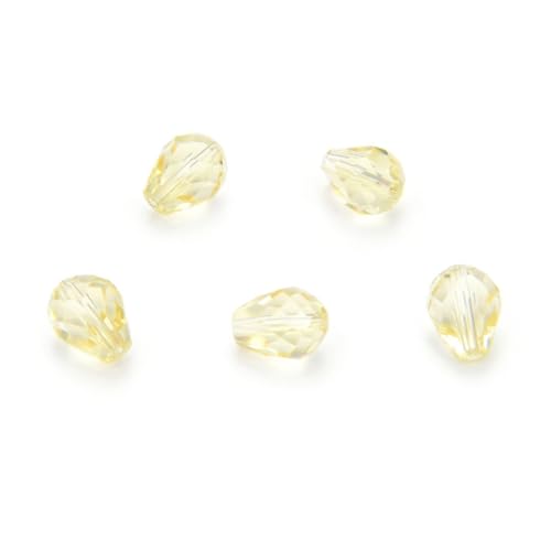 24pcs Adabele Austrian 8mm Faceted Teardrop Loose Crystal Beads Jonquil Yellow Compatible with 5500 Swarovski Crystals Preciosa SST-809 - color: Jonquil/Yellow, size: 8mm x 6mm - 24pcs