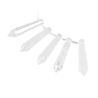 50mm Natural White Clear Quartz Hexagonal Wand Jewelry Making Crystal Pointed Chakra Reiki Healing Beads 2mm Hole Drilled(Pack of 5) - color: White Clear Quartz
