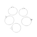 Adabele 100pcs Hypoallergenic Silver 30mm Round Hoop Circle Beading Hoop Link Connector Component for DIY Craft Earrings Jewelry Making CF130-5 - size: Round Hoop (1.2 inch Long)