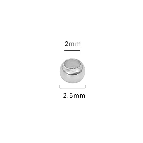 BEADIA Platinum Plated Crimp Beads Non Tarnish 2.5mm 600pcs for Jewelry Making Findings - color: Crimp Beads Platinum, size: 2.5mm