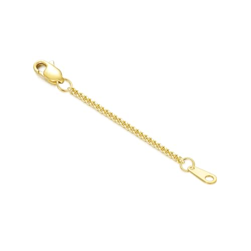 10K Yellow Gold 1"/2"/3" Necklace Extender Chain with Double Clasps, 10K Gold Necklace Extender Bracelet Anklet Extension Chain, Bracelet Extender 10K Gold - size: 1inch, style: Style 7