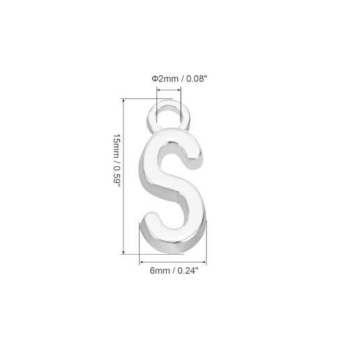 PATIKIL Letter Charm, 50pcs Alphabet Initial Pendant Charm Bulk DIY for Jewelry Making Bracelets Earrings Necklace - style: S