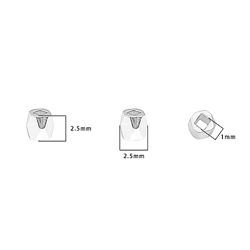 BEADIA Silver Plated Faceted Spacer Beads 2.5x2.5mm 50pcs for Jewelry Making Findings Non Tarnish - color: Silver, size: 2.5x2.5mm Faceted