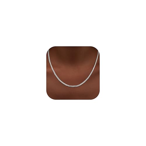 WomenGifts Cuban Link Chain Necklace for Women, Waterproof 14k Gold Silver Plated Chain Choker, Non Tarnish Stainless Steel Jewelry, 3.5/5/6/8/11mm,14/16/18 Inch Thin&Chunky&Thick - color: Silver, style: 3.5MM-18"