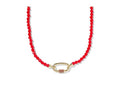 Kendra Scott, Women's, Emery Beaded Strand Necklace - color: Gold Red Glass