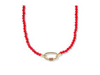Kendra Scott, Women's, Emery Beaded Strand Necklace - color: Gold Red Glass