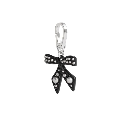COACH Women's Collectible Signature Jewelry Charm - color: Pearl Bow Black/Rhodium