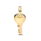 Mother Heart Charms for Bracelets Love Mom Flowers Charm Jewellery for Women - style: Gold key