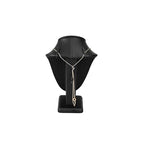 MOOCA 2 Pcs Deluxe Faux Leather Small Necklace Chain Jewelry Display Holder, Jewelry Stand, Necklaces Display Mannequin Bust Stand, 6.25”H, Black Faux Leather - color: Black Faux Leather