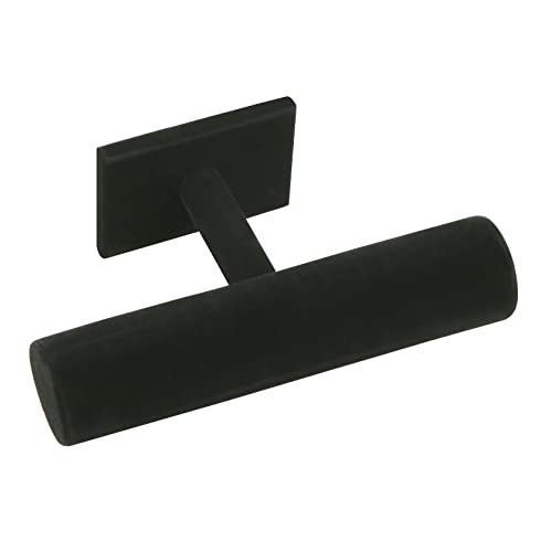 Velvet Wood One Tier Bracelet Bangle Hovering T-Bar Bracelet Holder Bracket Necklace Jewelry Display Stand for Malls Home Organization, Black
