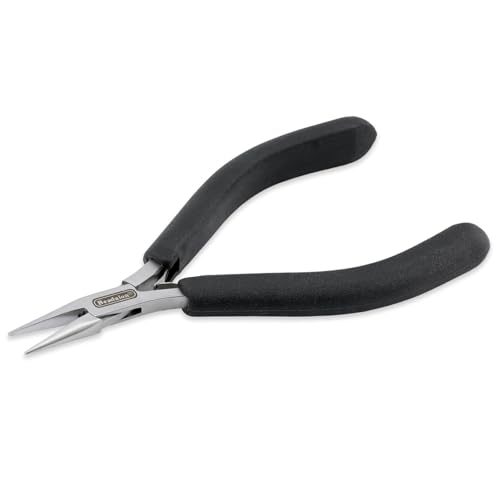 Beadalon Designer Series Slim Chain Nose Pliers, Black Vinyl-Free Grips, Stainless Steel, Box Joint, Double Leaf Springs, 5.75 in - color: Black, style: Chain Nose, Black