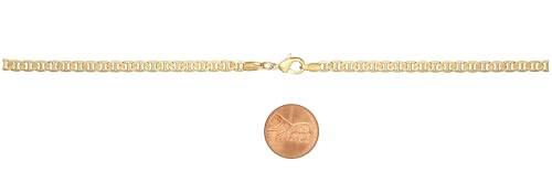 Barzel 18K Gold Plated Mariner Chain Necklace for Women, Flat Marina - Made in Brazil - color: 4.5MM Gold, size: 18 Inches