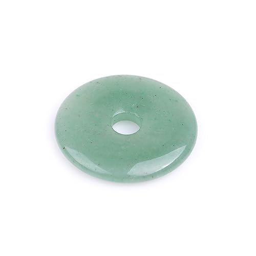 JOE FOREMAN 40mm Green Aventurine Natural Gemstone Ring Circle Donuts Pendant Charms Beads for Jewelry Making 1Pcs - color: Green Aventurine, size: 40mm