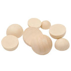 12/15/20mm Natural Unfinished Wood Beads Half Wooden Beads Small Half Round Wooden Balls for Paint DIY Craft 120pcs