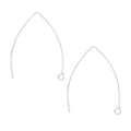 10pcs Adabele Authentic Sterling Silver V Shape Drop Marquise Earring Hooks 40mm Long Ear Wire (Wire 0.8mm/20 Gauge) for DIY Earrings Jewelry Making SS249-8 - color: Sterling Silver, size: 0.8mm wire (20 gauge) - 10pcs