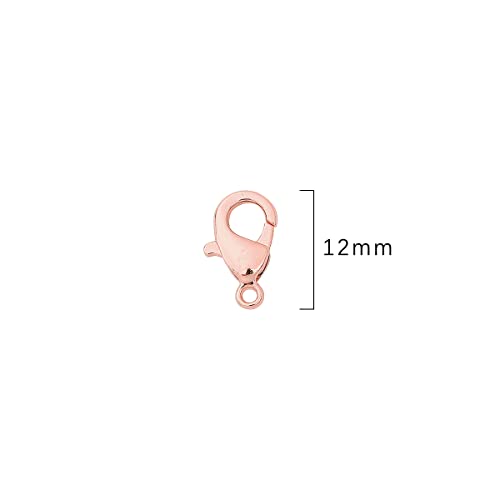BEADIA Rose Gold Plated Lobster Clasps Non Tarnish 12mm 20pcs for Jewelry Making Findings - color: Lobster Clasps Rose Gold, size: 12mm
