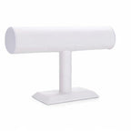 T-bar Jewelry Organizer Display For Watches, Bracelet White PU Jewelry Display Stand - color: 1 tier-white