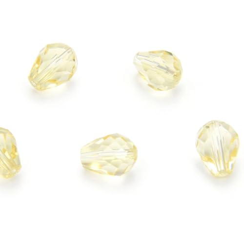 24pcs Adabele Austrian 8mm Faceted Teardrop Loose Crystal Beads Jonquil Yellow Compatible with 5500 Swarovski Crystals Preciosa SST-809 - color: Jonquil/Yellow, size: 8mm x 6mm - 24pcs
