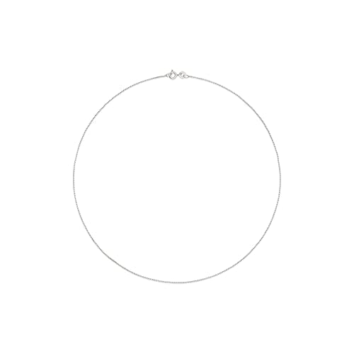 Amazon Essentials Sterling Yellow Gold or Silver Thin 0.8mm Box Chain Necklace - color: Silver, size: 16"
