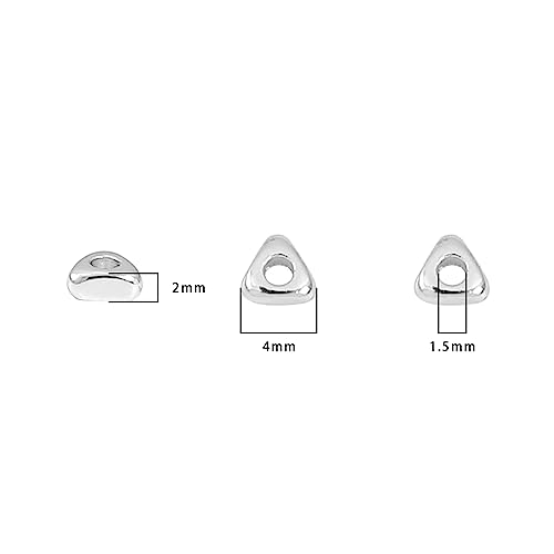 BEADIA Silver Plated Triangle Spacer Beads 4x2mm 50pcs for Jewelry Making Findings Non Tarnish - color: Silver, size: 4x2mm Triangle