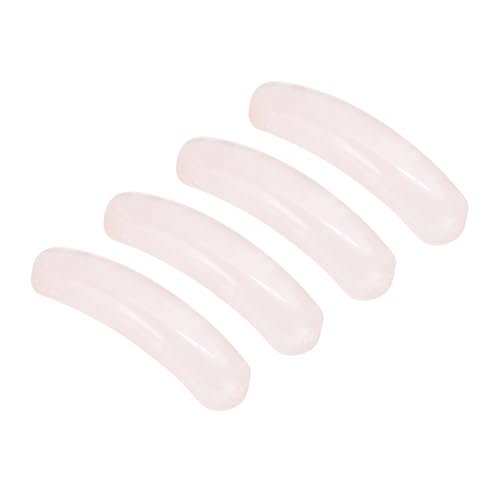 PATIKIL 4 Pcs Natural Stone, 36 x 10 mm Natural Curved Clear Quartz Stone Crystal Handmade Jade Flat Beads for DIY Crafting, Rose Quartz - color: Rose Quartz