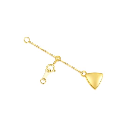 18k Yellow Gold 1"/2"/3"/4"/5"/6" Adjustable Necklace Extender Chain, 18k Gold Adjustable Necklace Extender Bracelet Anklet Extension Chain, Adjustable Bracelet Extender 18k Gold - color: style 3, size: 5inch