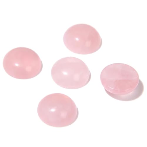 20pcs 4mm Natural Stone No Hole Rose Quartz Semicircle Smooth Cabochons Beads Healing Chakra Crystal Stone Bead for Jewelry Making Rings Earrings Necklace Bracelet DIY Crafts - color: Rose Quartz, size: 4mm