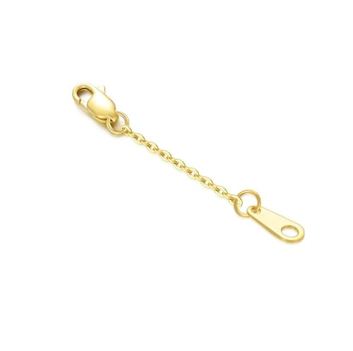 10K Yellow Gold 1"/2"/3" Necklace Extender Chain with Double Clasps, 10K Gold Necklace Extender Bracelet Anklet Extension Chain, Bracelet Extender 10K Gold - size: 2inch, style: Style 1