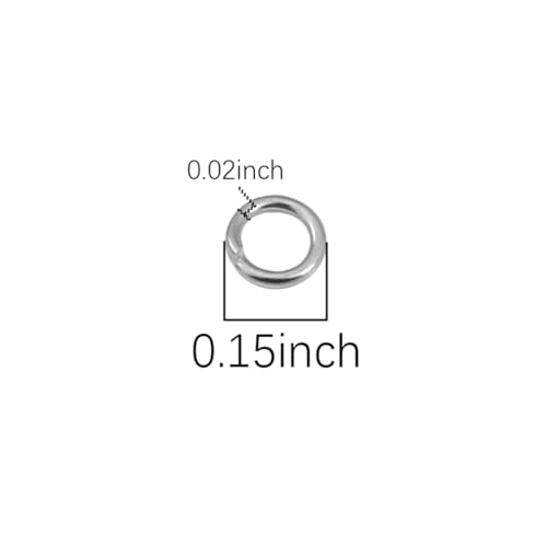 BEADIA 925 Sterling Silver Jump Rings 0.7x4mm 50pcs for Jewelry Making Findings - size: 0.7x4mm