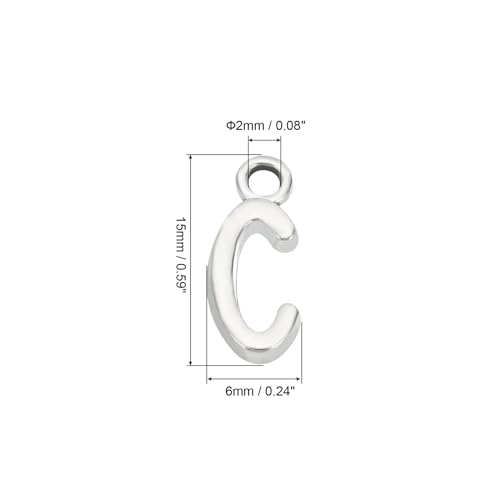 PATIKIL Letter Charm, 50pcs Alphabet Initial Pendant Charm Bulk DIY for Jewelry Making Bracelets Earrings Necklace - style: C
