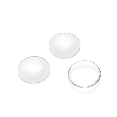 Craftdady 100Pcs 25mm Transparent Glass Cabochons 1 Inch Clear Glass Flat Back Dome Tile Half Round Cabochon Covers for Photo Pendant Jewelry Making - color: Transparent Clear, size: 25mm Round