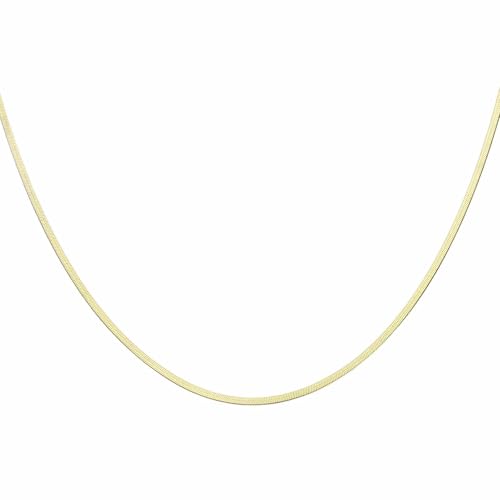 HARFINGTON Herringbone Necklaces Stainless Steel Snake Chain Necklace Adjustable Flat Chain for Women Jewelry Gift - color: Gold, size: 22" x 0.1"