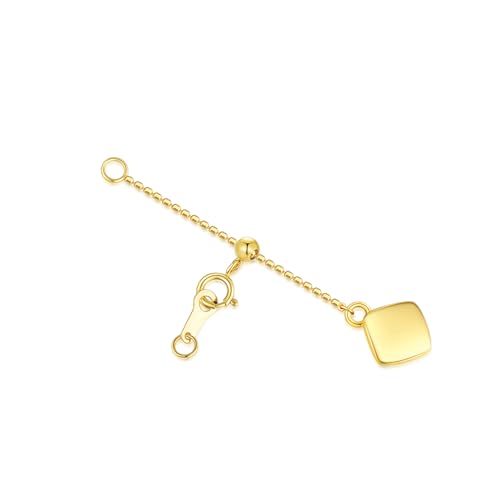 18k Yellow Gold 1"/2"/3"/4"/5"/6" Adjustable Necklace Extender Chain, 18k Gold Adjustable Necklace Extender Bracelet Anklet Extension Chain, Adjustable Bracelet Extender 18k Gold - color: style 1, size: 5inch