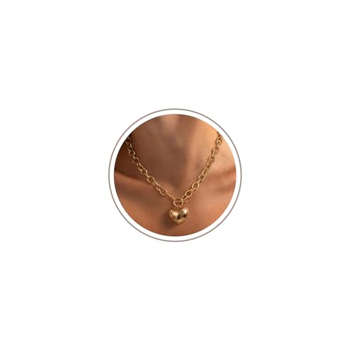 Freekiss Women's Layered Necklace Set - 3 Piece Dainty Gold Jewelry for Everyday Stacking | 14K Gold Plated Snake Chain, Rope Chain, Cuban Chain | Adjustable Length 14-18.5 Inch | Gift Ready - color: Gold, style: Heart Paperclip OT-GD
