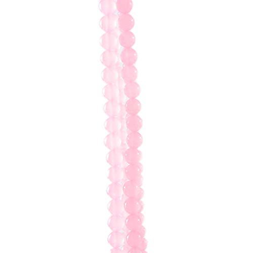 RayLineDo® 48Pcs 8mm Natural Pink Jade Stone Round Beads Loose Beads Wholesale for Jewelry Making - color: Pink Jade, size: 8mm