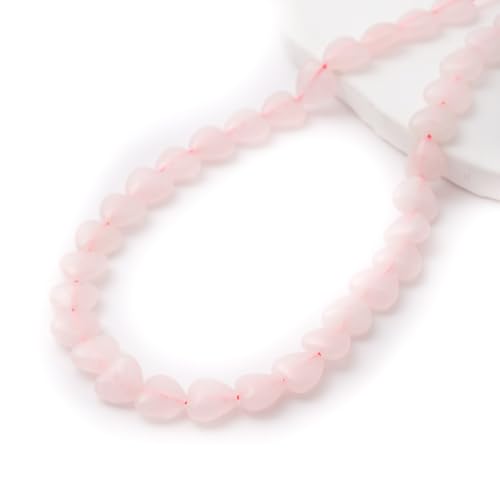 10mm Natural Rose Quartz Stone Beads Heart Shape DIY Loose Gemstone Energy Healing Crystal Charms for Jewelry Making Handmade - color: Rose Quartz