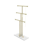 Umbra Trigem Hanging Jewelry Organizer Tiered Tabletop Free Standing Necklace Holder Display, White/Gold