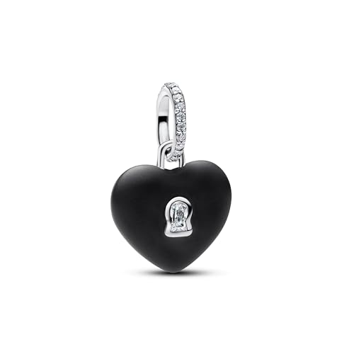 Mother Heart Charms for Bracelets Love Mom Flowers Charm Jewellery for Women - style: Black Heart