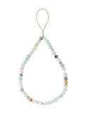 Semi-Precious Gem Stones Beaded Phone Charm Cell Phone Lanyard Wrist Strap Handmade Natural Gemstone Phone Chain string - color: Amazonite