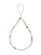 Semi-Precious Gem Stones Beaded Phone Charm Cell Phone Lanyard Wrist Strap Handmade Natural Gemstone Phone Chain string - color: Amazonite