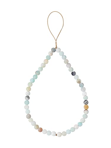 Semi-Precious Gem Stones Beaded Phone Charm Cell Phone Lanyard Wrist Strap Handmade Natural Gemstone Phone Chain string - color: Amazonite