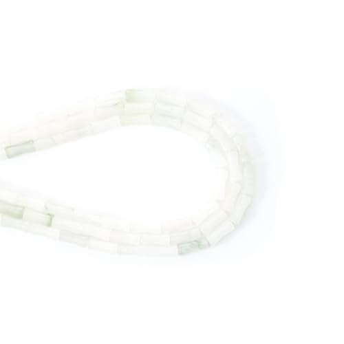 5x12mm Natural White Jasper Stone Bamboo Shape Gem Healing Energy Loose Spacer Beads for DIY Necklace Bracelet Earring - color: White Jasper